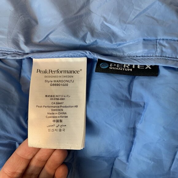 Peak Performance Argon Light Polyester ALPINE MOUNTAIN Jacket SIZE M Baby blue - Picture 10 of 13